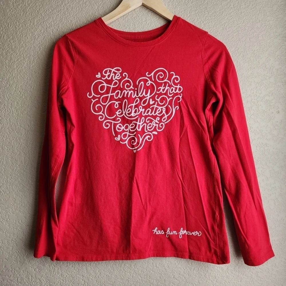 Cat and Jack red long sleeve Christmas shirt Size XL 14/16